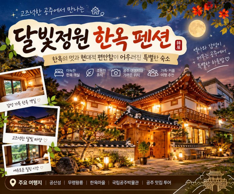 공주 한옥숙소 어디가 좋을까? 달빛정원 한옥 펜션, 감성 가득한 공주 1박 2일 여행